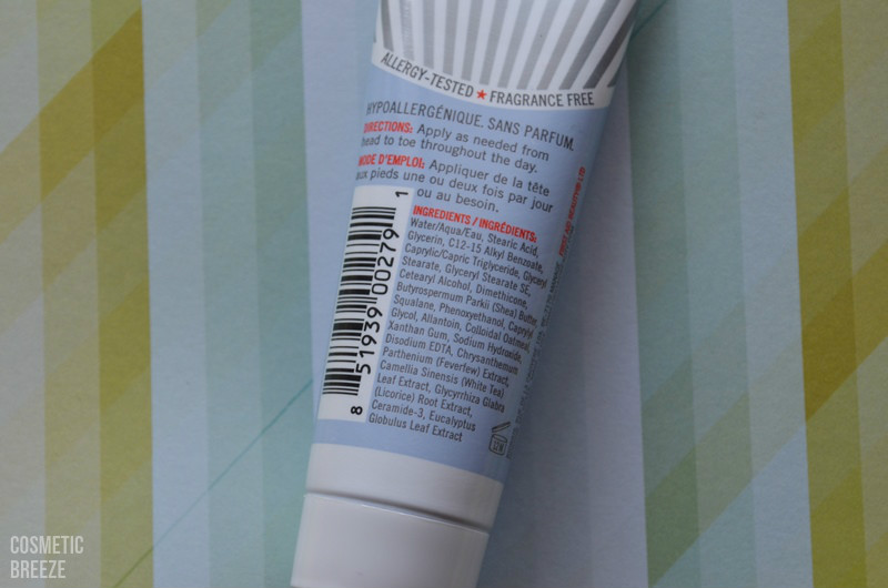 LOOKFANTASTIC BEAUTY BOX DE MARZO 2016 LFEXPLORER - First Aid Beauty Ultra Repair Cream Ingredientes