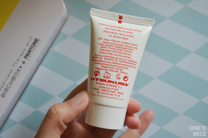 BIRCHBOX DE ABRIL 2016 CON PANTONE - Ingredientes de la Crema Facial Limpiadora de UTSUKUSY