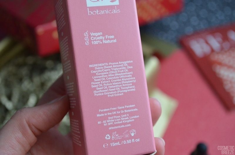 Lookfantastic Beauty Box de Diciembre 2018 Unboxing Christmas Edition - Dr Botanical Pomegranate Superfood Brightenings Eye Serum Ingredientes